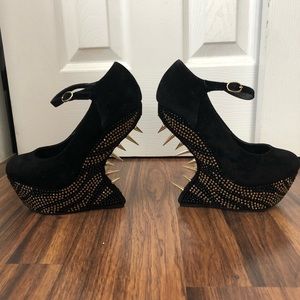 Suede Black Spike Studs Platforms